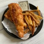 image of fried fish and chips made with sourdough batter