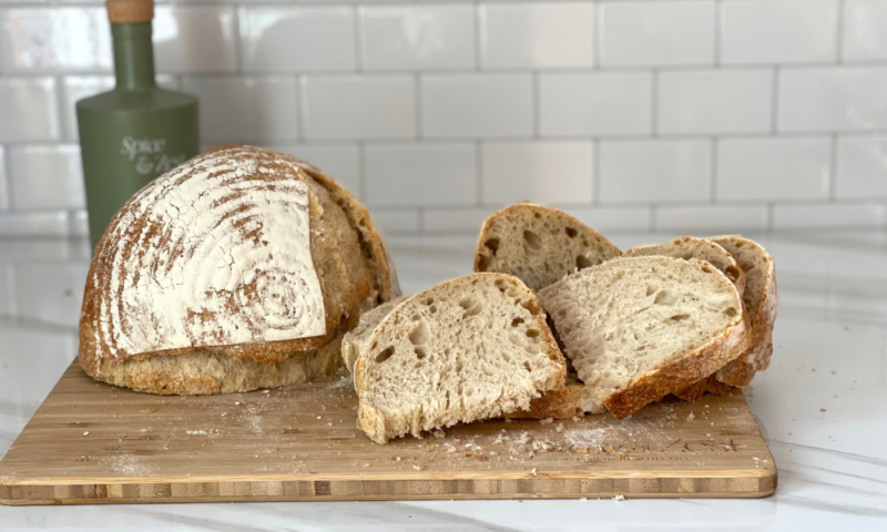 Slices of white spelt bread 