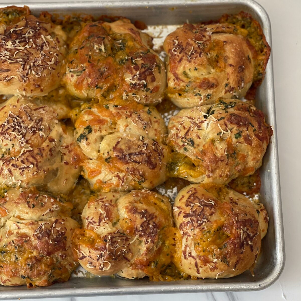 Sourdough Garlic Cheese Knots ~ Spice & Zest